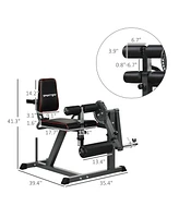 Simplie Fun Seated Calf Raise Machine, Adjustable Leg Extension and Curl Machine with Plate Loaded for Hip, Thigh, Lower Body Workout