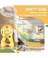 Streamdale Furniture 3-in-1 Toddler Slide with Climber, Hoop, and Duck Pattern