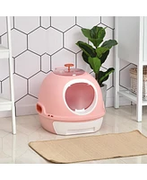 Streamdale Furniture Covered Litter Box, Litter Box with a Lid, Scoop Enclosed Drawer & Skylight for Cats That's Easy to Clean, Pink