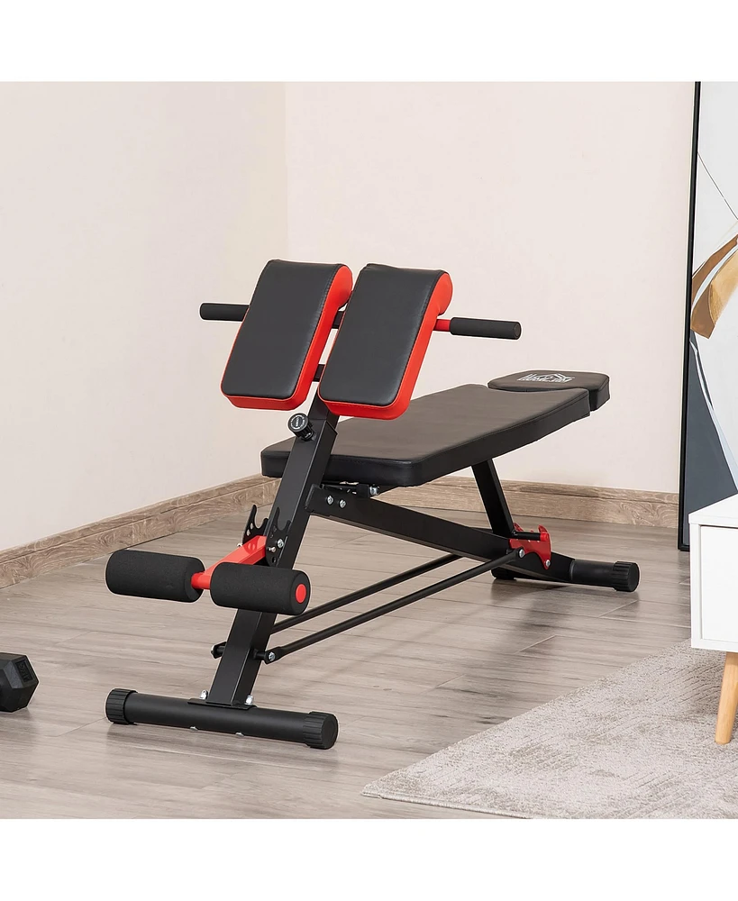 Streamdale Furniture Adjustable Hyper Extension Dumbbell Weight Bench, Foam Leg Holders, Exercise Abs, Arms, Core, Strength Workout Station for Home G
