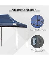 10' x 20' Pop Up Canopy Tent with Sidewalls & Doors, Instant Tents for Parties with Wheeled Carry Bag, Height Adjustable, for Outdoor, Garden, Patio,