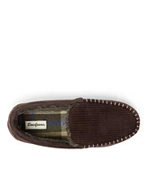 Dearfoams Men's Niles Corduroy Moccasin House Shoe Slipper