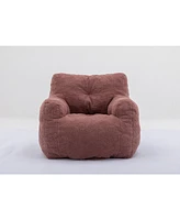 Slickblue Soft Teddy Fabric Tufted Foam Bean Bag Chair for Cozy Indoor Seating