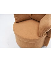 Slickblue Fabric Swivel Storage Chair with Back Cushion for Stylish Living Room Seating