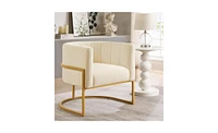 Slickblue Upholstered Velvet Chair with Gold Metal Base for Stylish and Elegant Home Decor