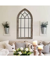 LuxenHome Wood and Metal Cathedral Wall Decor