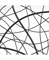 LuxenHome Large Black Abstract Square Metal Wall Decor