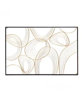 LuxenHome Gold and Black Abstract Metal Rectangular Metal Wall Decor