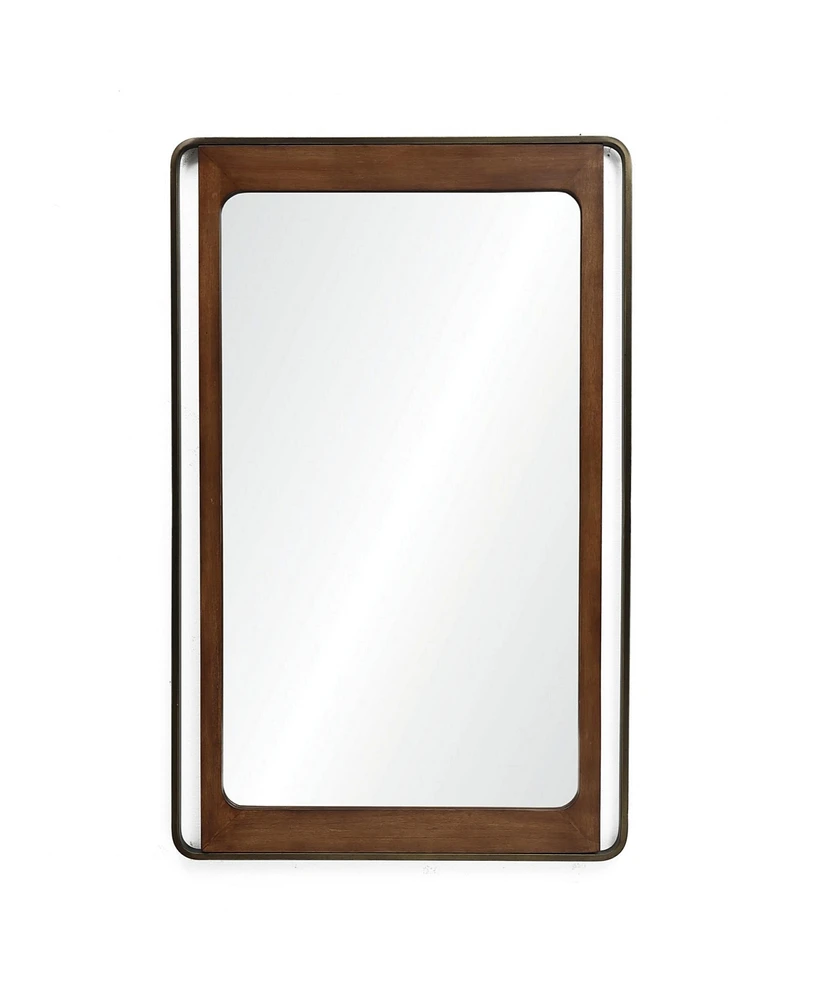 LuxenHome 45-Inch Tall Rectangular Rustic Open Metal Frame Accent Wall Mirror