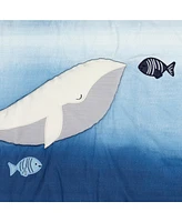 Lambs & Ivy Bubbles & Squirt 3-Piece Whale/Ocean Aquatic Baby Crib Bedding Set