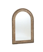 LuxenHome Wood Framed Arch Window Wall Mirror