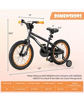 Costway 16-Inch Kid s Bike for 4-7 Years Old with Adjustable Saddle & Anti-slip Handlebar