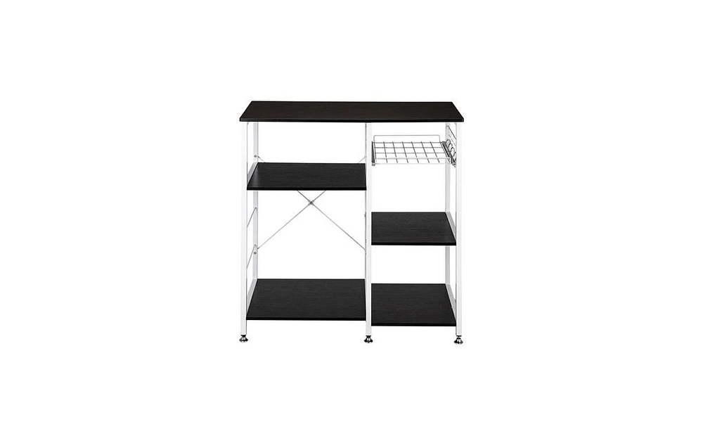 Slickblue 35.5" Kitchen Bakers Rack - 3-Tier Utility Storage Shelf and Microwave Stand for Spice Organization