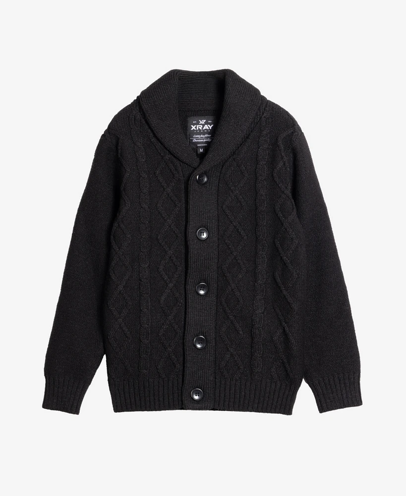 Xray Boys Cable Knit Shawl Cardigan