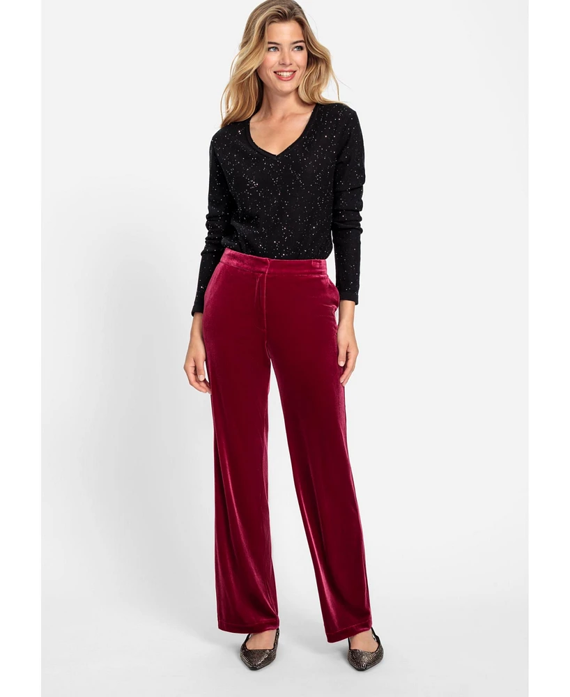 Olsen Women's Anna Fit Velvet Trouser