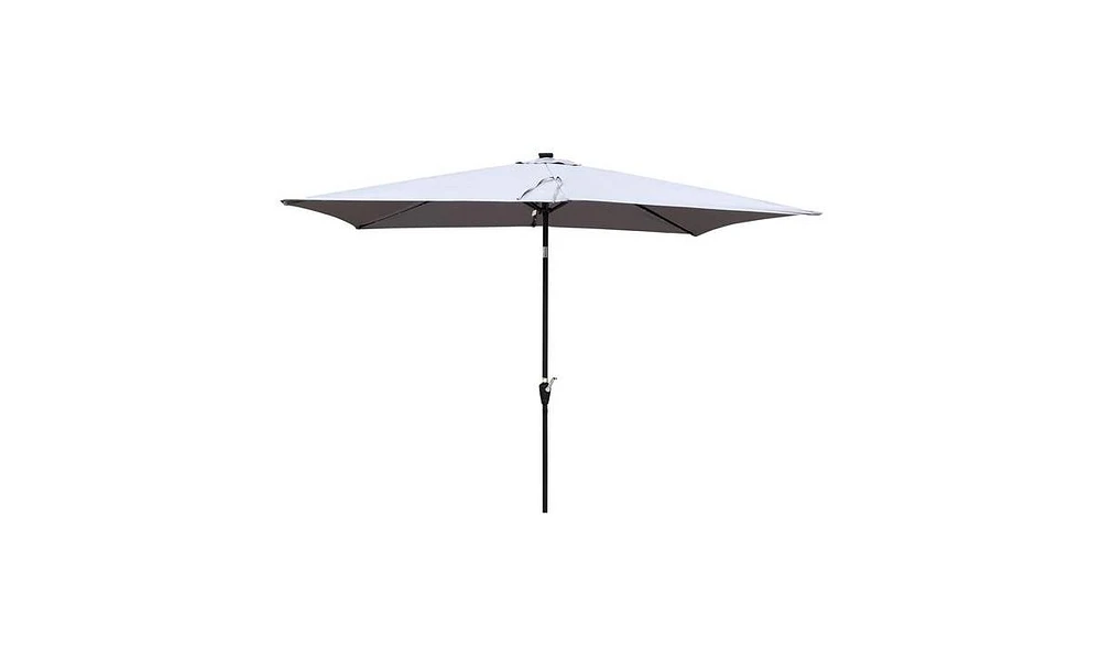 Slickblue Rectangular Patio Solar Led Lighted Outdoor Umbrellas for Enhanced Backyard Ambiance