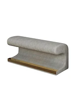 Entryway Bench Leather Upholstered Ottoman with Led sensor light for living room, bedroom, end of bed