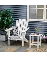 Adirondack Chair with Cup Holder, All Weather Patio Chair Hdpe Lounger, Fire Pit Seating High Back and Wide Seat for Outdoor, Backyard, Garden, Deck,