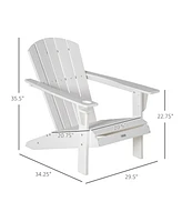 Adirondack Chair with Cup Holder, All Weather Patio Chair Hdpe Lounger, Fire Pit Seating High Back and Wide Seat for Outdoor, Backyard, Garden, Deck,