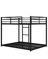 Slickblue Full over Metal Bunk Bed, Low Bed with Ladder