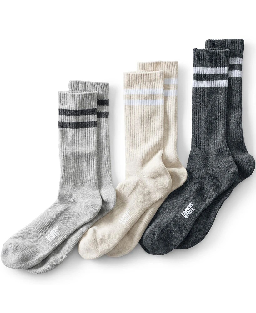 Lands' End Men's Performance Crew Sock 3-Pack