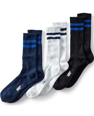 Lands' End Men's Performance Crew Sock 3-Pack