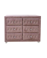 Streamdale Furniture Reggie Dresser, Pink Fabric