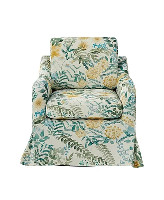 Kai Traditional Swivel Chair-Removable and Reversible Cushions