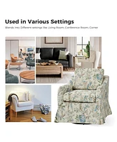 Kai Traditional Swivel Chair-Removable and Reversible Cushions