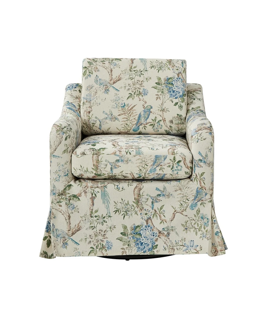 Hulala Home Kai Traditional Swivel Chair-Removable and Reversible Cushions