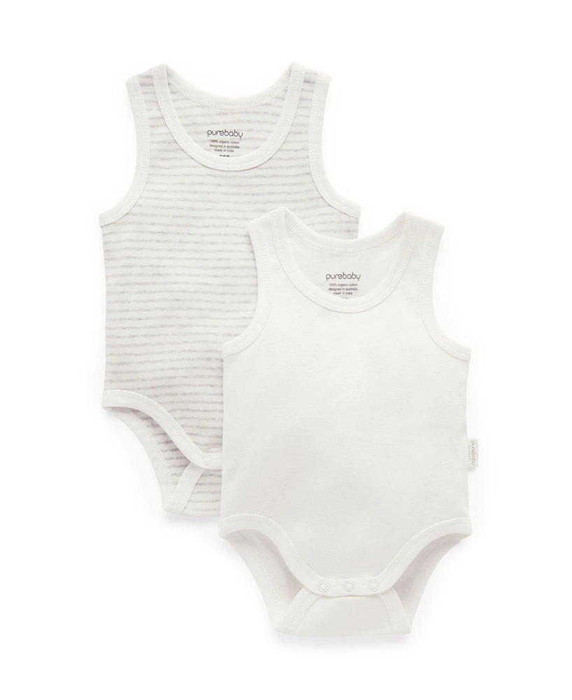 Purebaby Baby Rib Bodysuit 2 pack