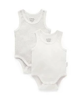 Purebaby Baby Rib Bodysuit 2 pack