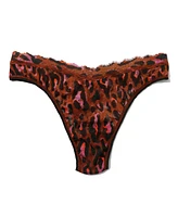 Hanky Panky Women's Printed Signature Lace V-Front High Cut Thong