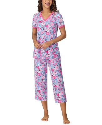 Cuddl Duds Women's Cropped Short-Sleeve Pajama Set