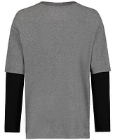 Calvin Klein Big Boys Fancy Long Sleeve Doubler T-shirt