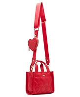 Madden Girl Lacy Quilted Heart Mini Tote Bag