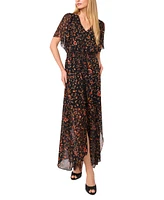 CeCe Women's Floral Metallic-Print Maxi Dress