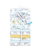 Hudson Baby Cotton Flannel Receiving Blankets Bundle, Safari Friends, One Size