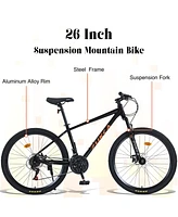 Mountain Bike for Men and Women 26 inch 24 Speed Suspension Fork Kenda Tires