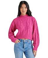 Steve Madden Women's Marcie Cable-Knit Mock-Neck Sweater