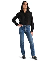 Steve Madden Women's Noelle Velvet Striped Shirt