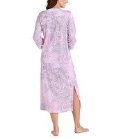 Miss Elaine Women's Printed 3/4-Sleeve Long Robe