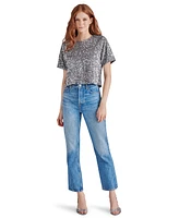 Steve Madden Women's Cressa Sequined Velvet Top