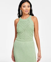 I.n.c. International Concepts Petite Lurex Crochet Crop Tank Top, Exclusively at Macy's