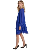 Jessica Howard Petite Tiered Chiffon Shift Dress