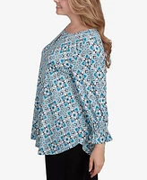 Ruby Rd. Plus Foulard Tile Dew Drop Knit Top