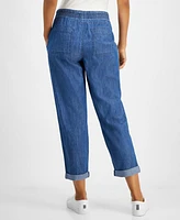 Nautica Jeans Women's Chambray Cuffed Jogger Pants