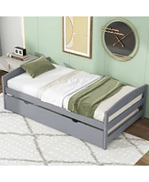 Slickblue Twin Platform Bed with Trundle for Space-Saving Solutions