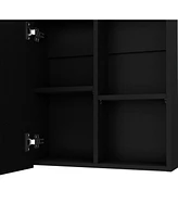 Fm Furniture Pine Medicine Cabinet in Melamine With a Towel Bar And Included Mirror