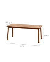 LuxenHome New Port Solid Wood Outdoor Dining Table